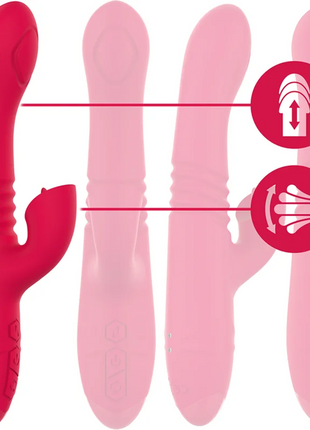 INTENSE - DUA MULTIFUNKTIONS-WIEDERAUFLADBARER AUF- UND AB-VIBRATOR MIT ROTER ZUNGE