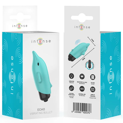 INTENSE - ECHO VIBRIERENDES BULLET DELPHIN BLAU 8 X 4,7 CM - Vibrierende Kugeln