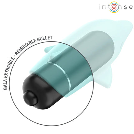 INTENSE - ECHO VIBRIERENDES BULLET DELPHIN BLAU 8 X 4,7 CM - Vibrierende Kugeln