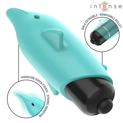 INTENSE - ECHO VIBRIERENDES BULLET DELPHIN BLAU 8 X 4,7 CM - Vibrierende Kugeln