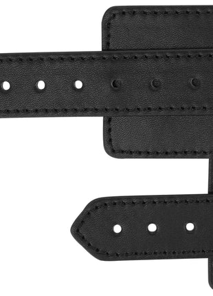 Schwarzes veganes leder intense fetish handschellen mit präziser naht und minimalistischem design