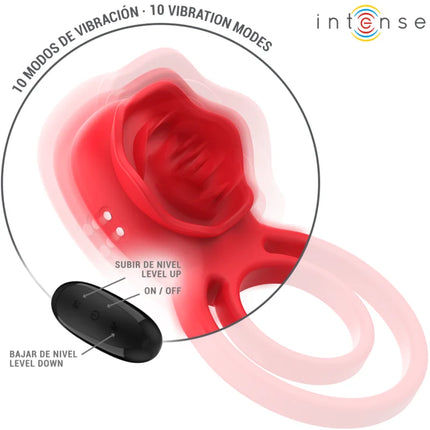 INTENSE – GAIL Rosen-Klitoris-Stimulator mit Fernbedienung 10 Modi Rot - Auflegevibratoren