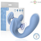Intense Gina multifunktions-klitarsimulator blau geschwungenes design duale vibrierende köpfe magnetische ladefunktion europäische marke