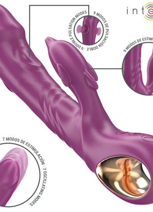 Lila intense halle multifunktionsvibrator mit delfin-stimulierender zunge und dualer stimulation für erwachsene