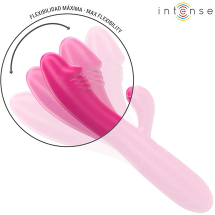 Rosa intense ivy flexibler vibrator mit 10 vibrationen und stimulierender zunge aus glattem silikon