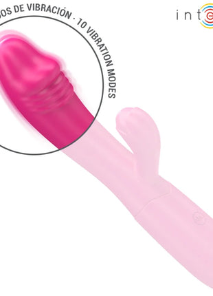 Intense Ivy flexibler vibra tor rosa mit 10 vibrationen und stimulierender zunge mit strukturierten rillen am kopf