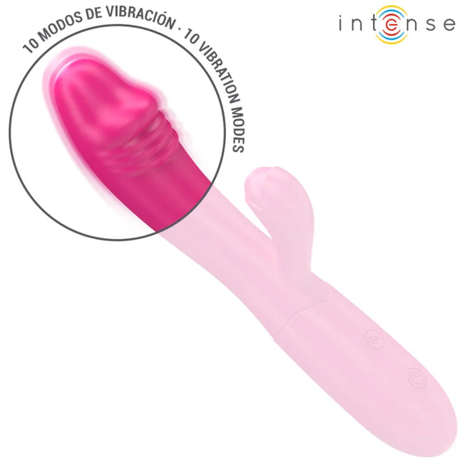 Intense Ivy flexibler vibra tor rosa mit 10 vibrationen und stimulierender zunge mit strukturierten rillen am kopf