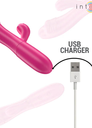 Rosa silikon vibrator in hasenform mit usb ladegerät und 10 vibrationsstufen für intensive stimulation