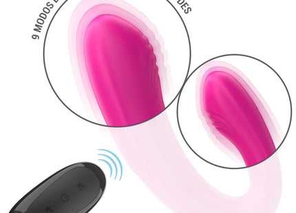 INTENSE - JANET DOPPELTER U-FÖRMIGER STIMULATOR UND VIBRATOR MIT FERNBEDIENUNG ROSA