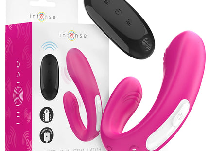 INTENSE - JANET DOPPELTER U-FÖRMIGER STIMULATOR UND VIBRATOR MIT FERNBEDIENUNG ROSA
