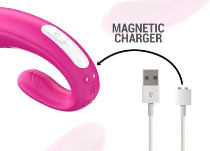 INTENSE - JANET DOPPELTER U-FÖRMIGER STIMULATOR UND VIBRATOR MIT FERNBEDIENUNG ROSA