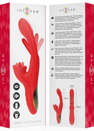 INTENSE - JESSICA MULTIFUNKTIONSVIBRATOR KLITORISSTIMULATION 24,8 CM ROT