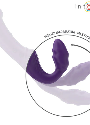 Intense jill doppeltvibrator 20 cm lila aus silikon mit gebogenem, flexiblem design und fernbedienung