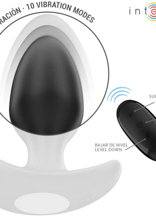 Schwarzer und weißer silikon-fernbedienbarer analvibrator intense joey mit 10 vibrationsmodi