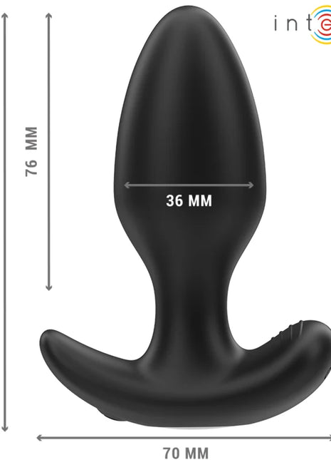 Intense joey anal plug schwarzer silikonplug 100 mm lang 76 mm breit mit 10 vibrationen und fernbedienung