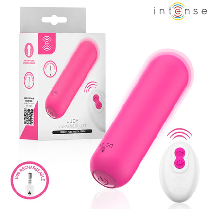Intense judy pink vibrationkugel aus superweichem silikon mit weißer fernbedienung für wiederaufladbare nutzung