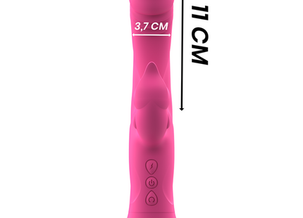 Intense julio rabbit vibrator rosa silikon mit saugnapf und drei steuerungstasten aus silikon