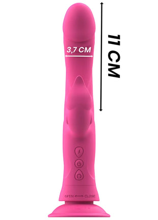 Intense julio rabbit vibrator rosa silikon mit saugnapf und drei steuerungstasten aus silikon