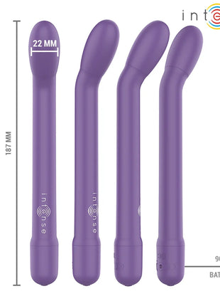 Intense karlie wiederaufladbarer g-spot-stimulator lila mit variierenden kurven und glattem silikonfinish