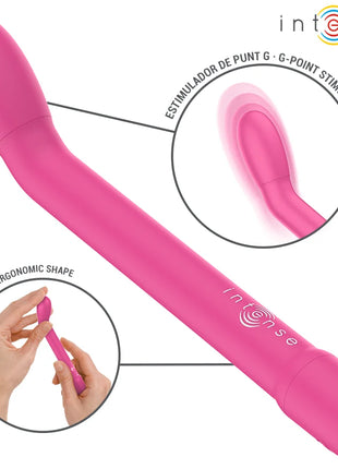 Rosa intense karlie wiederaufladbarer g-spot-stimulator mit ergonomischer form und glattem, geschwungenem design