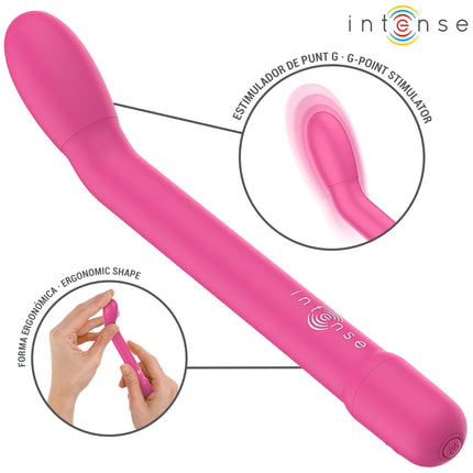 Rosa intense karlie wiederaufladbarer g-spot-stimulator mit ergonomischer form und glattem, geschwungenem design