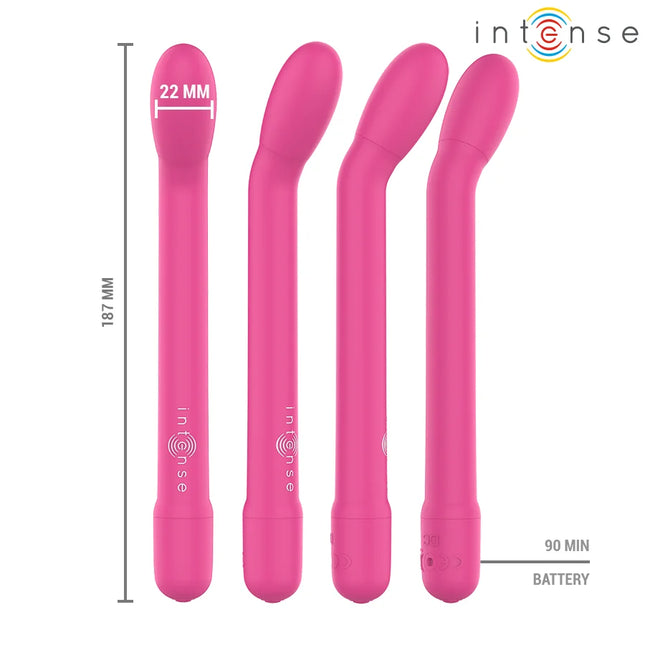 Intense karli wiederaufladbarer rosa g-spot vibrator in verschiedenen kurven und designs aus silikon