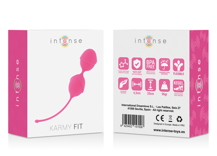 Intense karmy fit kegelsilikon doppelseitiges vibrierendes spielzeug in fuchsia mit ergonomischem design