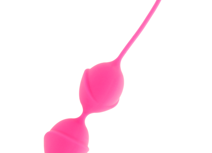 Intense karmy fit kegel silikon fuchsia pinkes vaginalgewicht mit zwei runden kugeln und schlankem stiel
