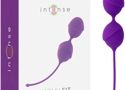 Intense karmy fit kegelsilikonflieder in intensivem purpur mit doppelt verwendbarem vaginalgewicht aus silikon