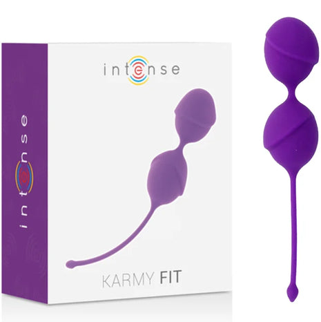 Intense karmy fit kegelsilikonflieder in intensivem purpur mit doppelt verwendbarem vaginalgewicht aus silikon