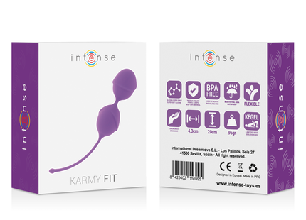 Lila silikon karmy fit doppelseitiges vibrationsspielzeug von intense für kegeltraining