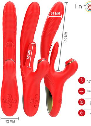 INTENSE - KAROL MULTIFUNKTIONSVIBRATOR STOSS & STIMULATION & STIMULIERENDE WELLEN ROT