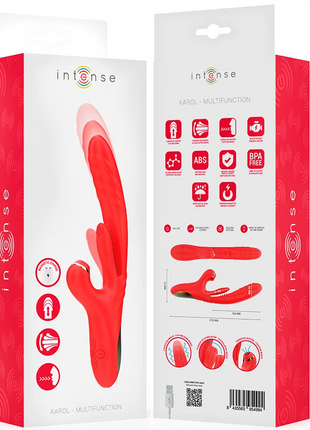 INTENSE - KAROL MULTIFUNKTIONSVIBRATOR STOSS & STIMULATION & STIMULIERENDE WELLEN ROT