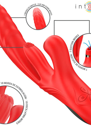 INTENSE - KAROL MULTIFUNKTIONSVIBRATOR STOSS & STIMULATION & STIMULIERENDE WELLEN ROT