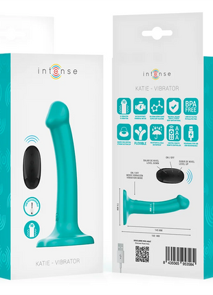 INTENSE - KATIE VIBRATOR MIT SAUGNÄPFEN 10 VIBRATIONEN BLAU FERNBEDIENUNG