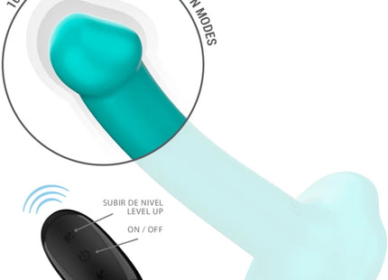 INTENSE - KATIE VIBRATOR MIT SAUGNÄPFEN 10 VIBRATIONEN BLAU FERNBEDIENUNG