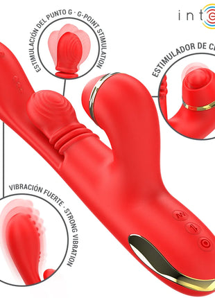 INTENSE - KATY MULTIFUNKTIONS-KLITORIS-STIMULATOR 4 AUSTAUSCHBARE KÖPFE ROT - Druckwellen saugende Vibratoren