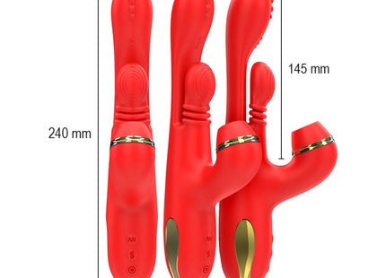 INTENSE - KATY MULTIFUNKTIONS-KLITORIS-STIMULATOR 4 AUSTAUSCHBARE KÖPFE ROT - Druckwellen saugende Vibratoren