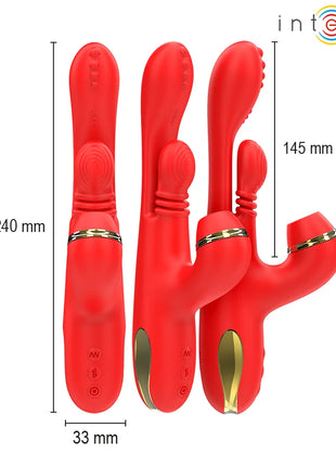 INTENSE - KATY MULTIFUNKTIONS-KLITORIS-STIMULATOR 4 AUSTAUSCHBARE KÖPFE ROT - Druckwellen saugende Vibratoren