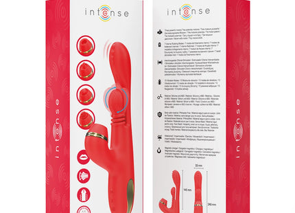 INTENSE - KATY MULTIFUNKTIONS-KLITORIS-STIMULATOR 4 AUSTAUSCHBARE KÖPFE ROT - Druckwellen saugende Vibratoren