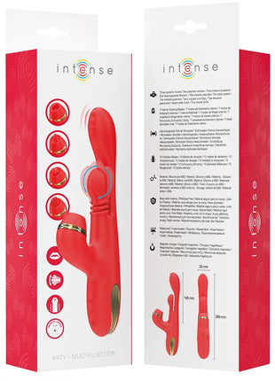 INTENSE - KATY MULTIFUNKTIONS-KLITORIS-STIMULATOR 4 AUSTAUSCHBARE KÖPFE ROT - Druckwellen saugende Vibratoren