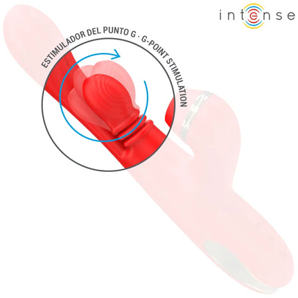 INTENSE - KATY MULTIFUNKTIONS-KLITORIS-STIMULATOR 4 AUSTAUSCHBARE KÖPFE ROT - Druckwellen saugende Vibratoren