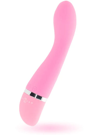 Intense leo vibrator rosa silikon luxe mit pinkem silikon, silbernem metallband und eingraviertem logo