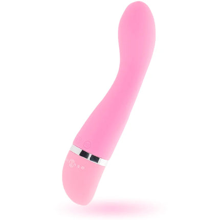 Intense leo vibrator rosa silikon luxe mit pinkem silikon, silbernem metallband und eingraviertem logo
