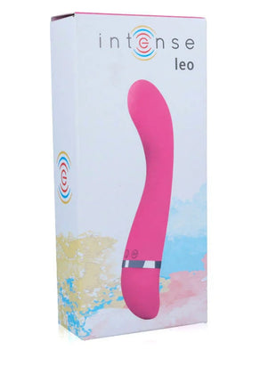 Intense leo vibrator rosa silikon luxe mit glattem, gebogenem design und silbernem akzentband