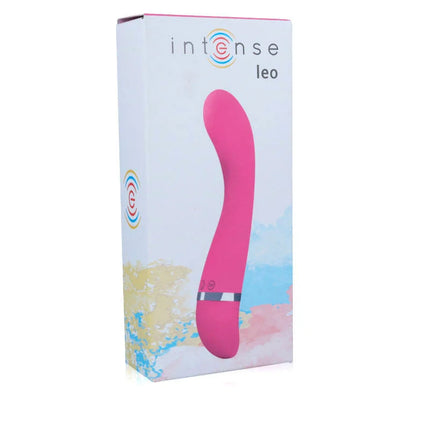 Intense leo vibrator rosa silikon luxe mit glattem, gebogenem design und silbernem akzentband
