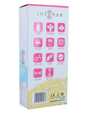 Rosa und weiße verpackung der intense leo vibrator rosa silikon luxe aus superweichem silikon, flexibel und bpa-frei