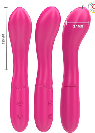 Vibrierender rosa intenset lisette vibrator 19 cm mit flexiblem ergonomischem design und glatter glänzender oberfläche