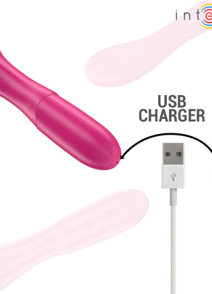 Intense lisette vibrator 19 cm flexibel rosa mit 10 vibrationen und glattem silikon usb ladestation
