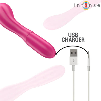 Intense lisette vibrator 19 cm flexibel rosa mit 10 vibrationen und glattem silikon usb ladestation